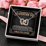 5VT_ Beautiful Girl On Her Graduation Day Interlocking Hearts Necklace 4