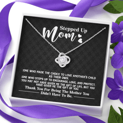 Alternative view of Stepped Up Mom One Who Made The Choice To Love Another's Child As Their Own Love Knot Necklace