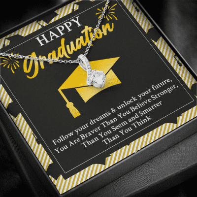 Alternative view of Happy Graduation Follow Your Dreams And Unlock Your Future Alluring Beauty Necklace