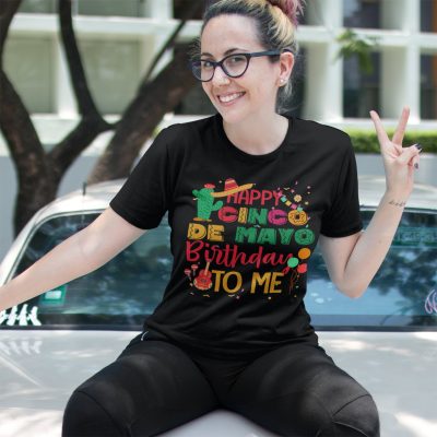 Alternative view of Happy Cinco De Mayo Birthday To Me T-Shirt - May Birthday V-Neck Tee Gift