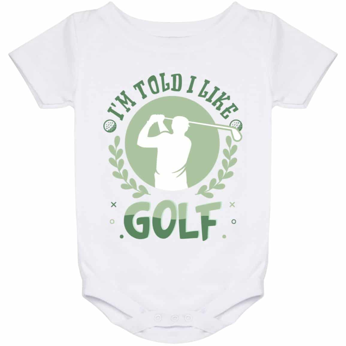 4Th. I Like Golf 1, White, Baby Onesie - 24 Month