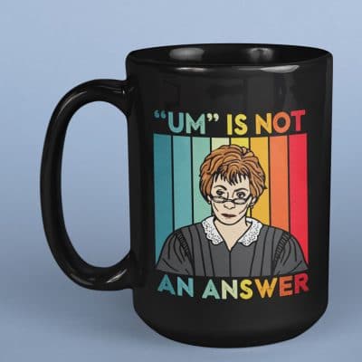 Alternative view of Um Is Not An Answer Ceramic Coffee Mug - Water Bottle