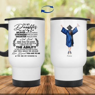 14 oz. White Travel Mug