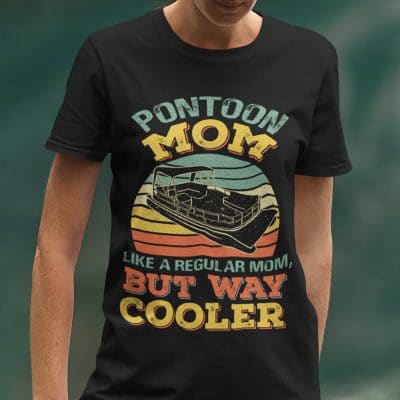 Alternative view of Pontoon Mom Like Regular Mom but Way Cooler Vintage T-Shirt - V-Neck Shirt - Mothers Day Gift for Mom