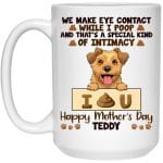 5VT. We Make Eye Contact (Sample Design 2), White, 15 oz. White Mug