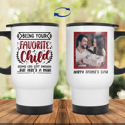 14 oz. White Travel Mug