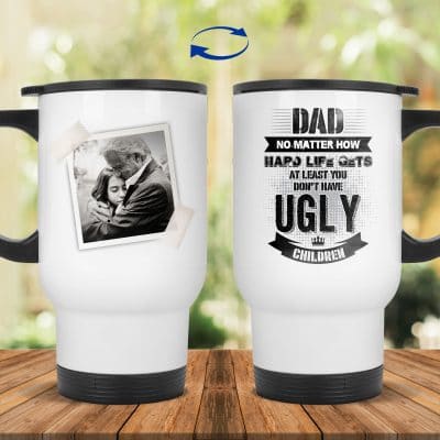 14 oz. White Travel Mug