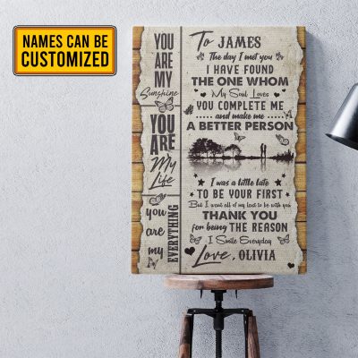 Custom Name The Day I Met You I Found My Love Thank You Husband Wife Canvas - Poster