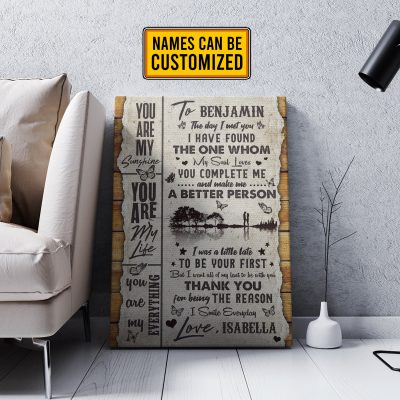 Alternative view of Custom Name The Day I Met You I Found My Love Thank You Husband Wife Canvas - Poster