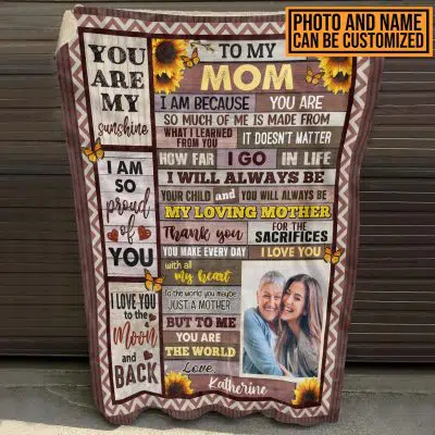 Alternative view of Personalized Photo To My Mom I Am Because You Are So Much Of Me Fleece Blanket - Throw Blanket
