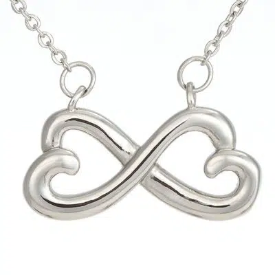 Infinity Heart Necklace (14K White Gold)