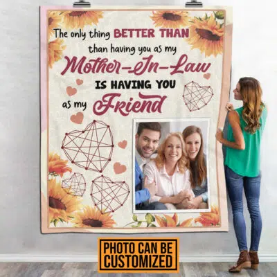 Alternative view of Personalized Photo The Only Thing Better Having You as Mother-in-Law Blanket - Mother in Law Mothers Day or Birthday Gifts