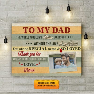 Alternative view of Personalized Photo To My Dad You Are So Special To Me And So Loved Framed Canvas - Unframed Poster