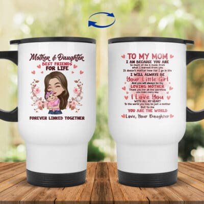 14 oz. White Travel Mug