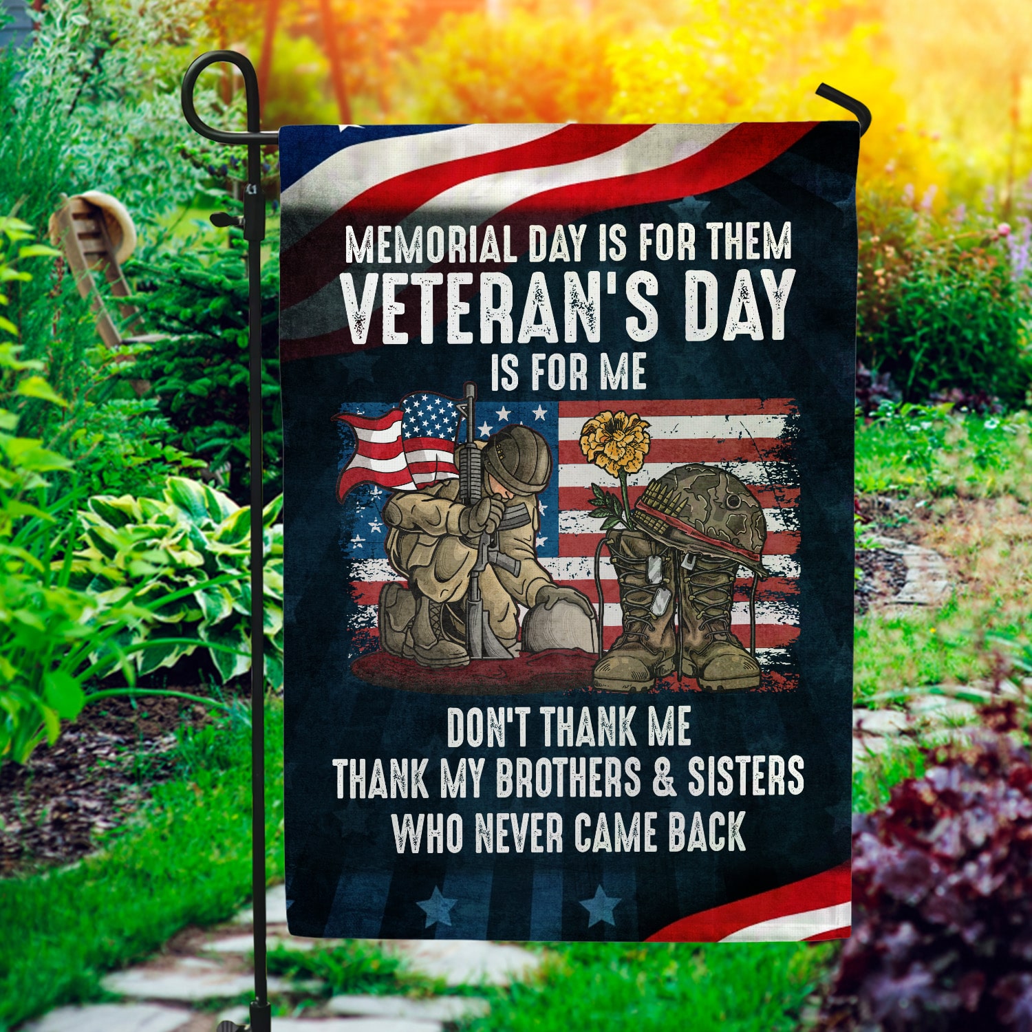 2Th. Memorial Day Is For Them Flag (30x40) Garden Flag Mockup 1