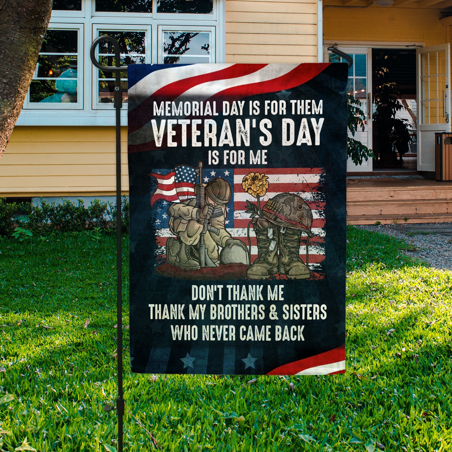 2Th. Memorial Day Is For Them Flag (30x40) Garden Flag Mockup 3