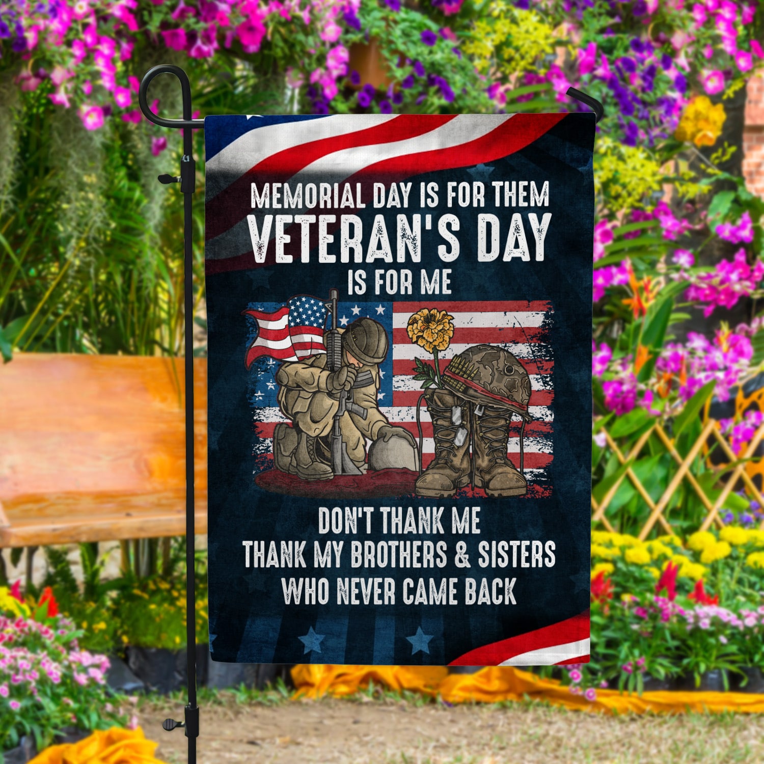 2Th. Memorial Day Is For Them Flag (30x40) Garden Flag Mockup 4