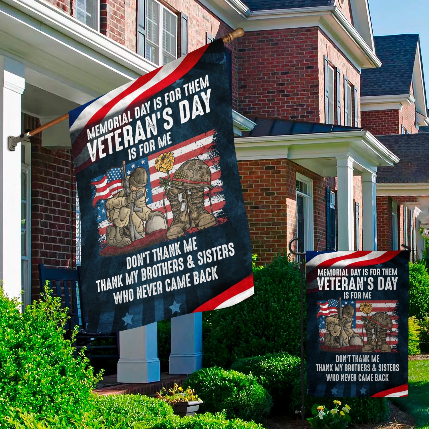 2Th. Memorial Day Is For Them Flag (30x40) Garden & House Mockup 2