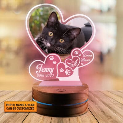 Alternative view of Custom Photo Dog Memorial Gifts Personalized Forever Missed Led Night Light Multi Color - Bedroom Decor
