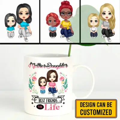 Alternative view of Mother and Daughter Best Friends For Life Personalized Clipart Mug - Mother's Day Accent Mug - Gift For Mom