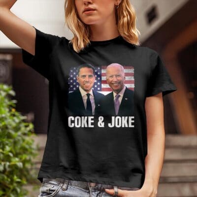 Alternative view of Biden Hunter Biden Coke And Joke Funny Anti Biden T-Shirt