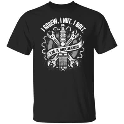 4VT. Mechanic I Screw I Nut 2, Black, Unisex T-Shirt