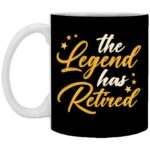 3Th. Legend Has Retired, Black, 11 oz. White Mug 3Th. Legend Has Retired, Black, 11 oz. White Mug