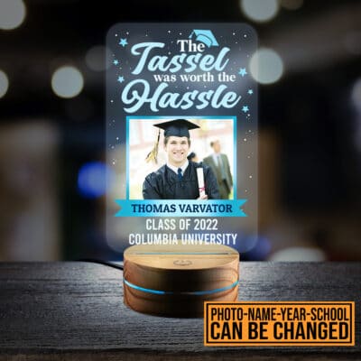 Alternative view of Personalized Photo The Tassel Was Worth The Hassle Graduation 2023 Senior Acrylic Night Light