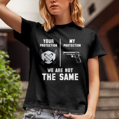 Alternative view of Your Protection My Protection We Are Not The Same Anti Vax T-Shirt