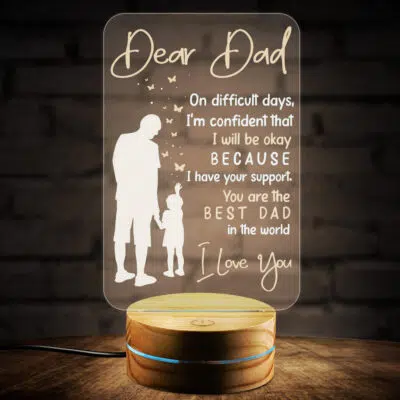 Alternative view of Dear Dad On Difficult Days I'm Confident That I Will Be Okay  Night Light - Dad Night Light Gifts