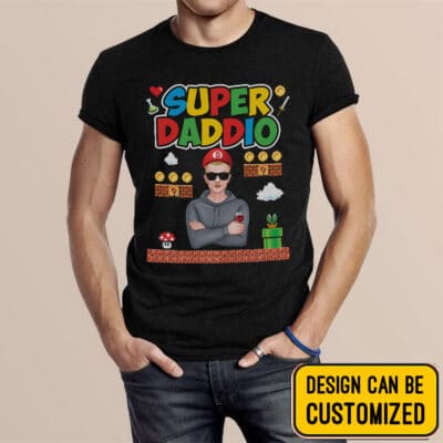 Alternative view of Super Daddio T-Shirt Funny Fathers Day Gifts Personalized