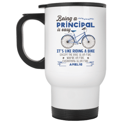 14 oz. White Travel Mug