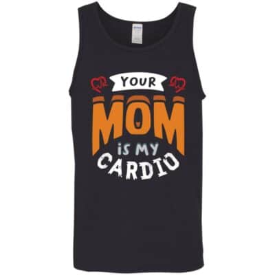 1O. My Cardio (Mom), Black, Unisex Tank Top