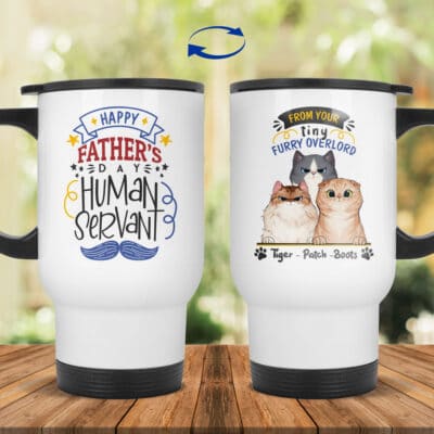 14 oz. White Travel Mug