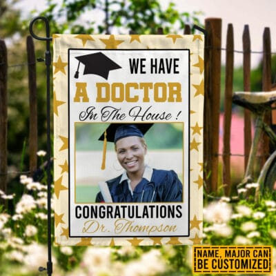Alternative view of Personalized Photo Congratulations We Have A Senior In The House Garden Flag - House Flag