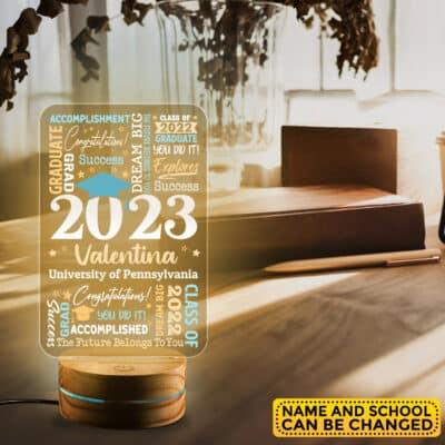 Alternative view of Personalized Name Class of 2023 Graduation Night Light - Graduation gifts for Her Him - Senior 2023 Customized Clipart Gifts