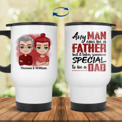 14 oz. White Travel Mug