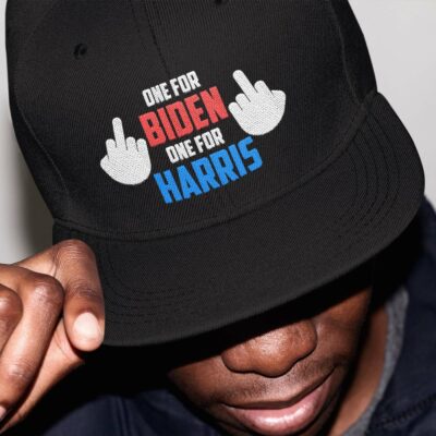 One For Biden One For Harris Twill Cap - High-Profile Snapback Hat