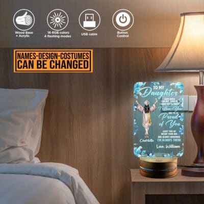 Alternative view of Personalized To My Daughter Even When I Am Not Close By I Love You Graduation Customized Clipart Night Light