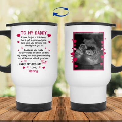 14 oz. White Travel Mug