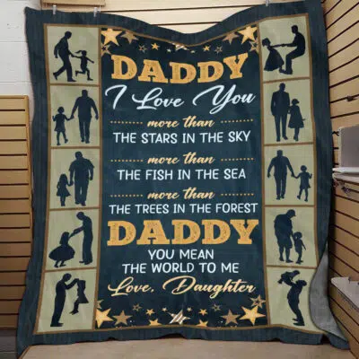 To My Dad Blanket Ultra-Soft Micro Fleece Throw Blankets from Daughter Son - Daddy I Love You More Than The Stars Gift Birthdays Bed Sofa