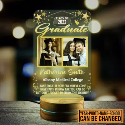 Personalized Take Pride In How Far You've Come Graduation Senior Night Light - Custom Graduation Gifts
