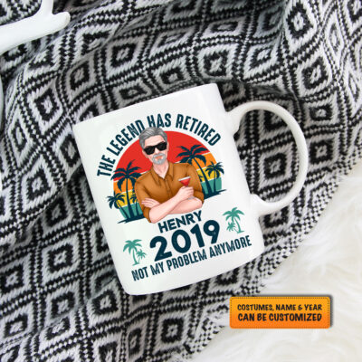 Alternative view of Personalized Fathers Day Gifts The Legend Has Retired Not My Problem Anymore Retirement Gifts For Dad Accent Mug