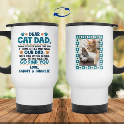 14 oz. White Travel Mug