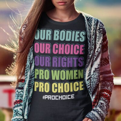 Alternative view of Our Bodies Our Choice Our Rights Pro Women Pro Choice T-Shirt - Feminist Women's Rights V-Neck