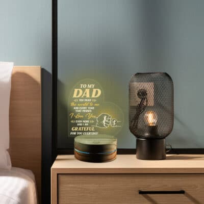 Alternative view of To My Dad You Mean The World To Me Heart Night Light, Best Dad Birthday Gifts from Daughter Son - Fathers Day Gift for Dad