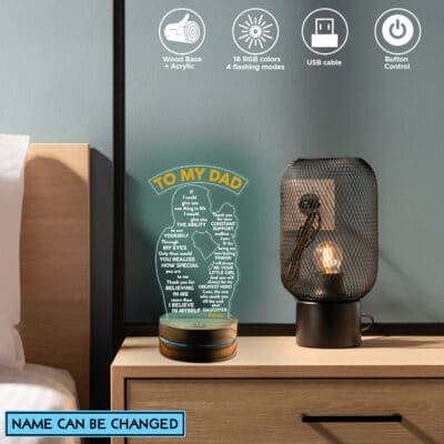 Alternative view of Personalized Fathers Day Gifts To My Dad if I Could Give You One Thing in Life Led Night Light Multi Color - Bedroom Decor
