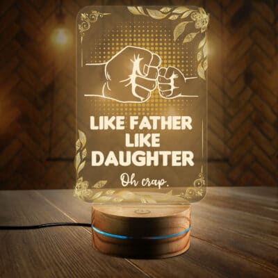 Like Father Like Daughter Oh Crap Night Light Gifts - Best Dad Birthday Gifts from Daughter Son - Fathers Day Gift for Dad