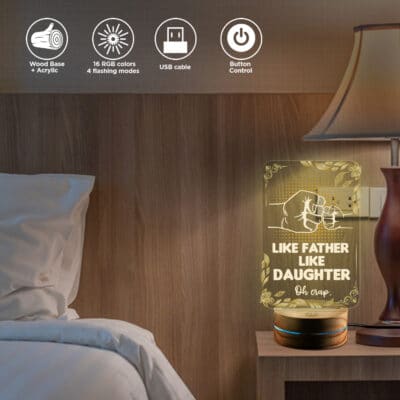 Alternative view of Like Father Like Daughter Oh Crap Night Light Gifts - Best Dad Birthday Gifts from Daughter Son - Fathers Day Gift for Dad