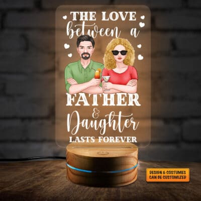 Alternative view of Personalized Father and Daughter Gifts The Love Between A Father And Daughter Lasts Forever Led Night Light Multi Color - Bedroom Decor